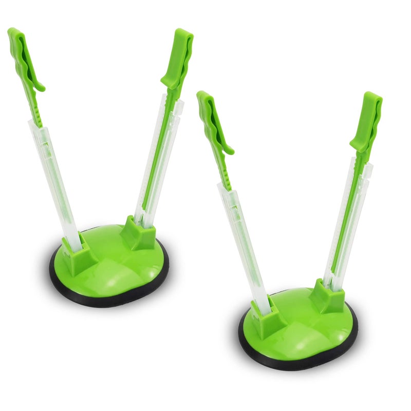 Ruibo Baggy Rack Hands-Free Clip Food Storage Freezer Baggy Holder,Bag Holder For Plastic Bags Stand/Pack of 2 Green - Image 1